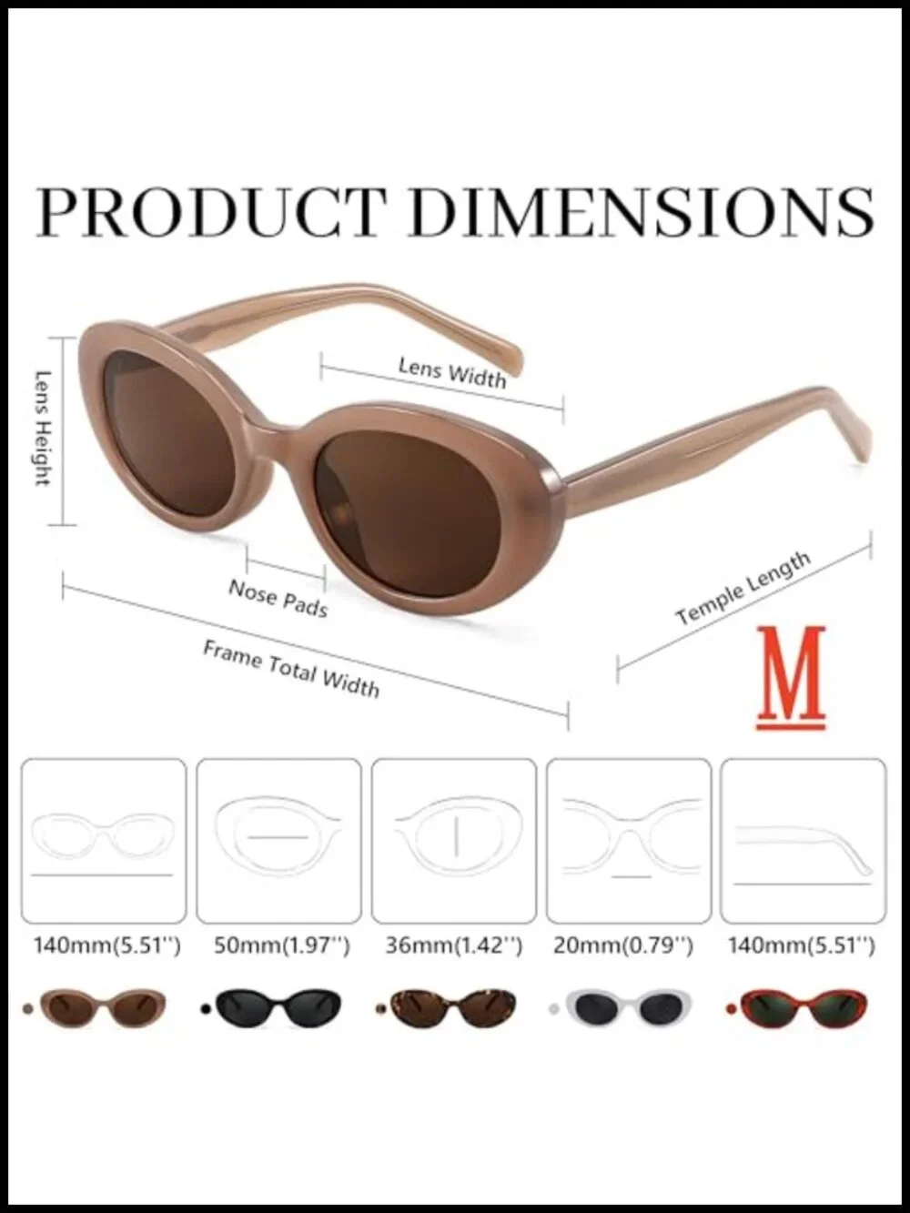 Retro Oval Cateye Sunglasses UV400 Protection Small Frame
